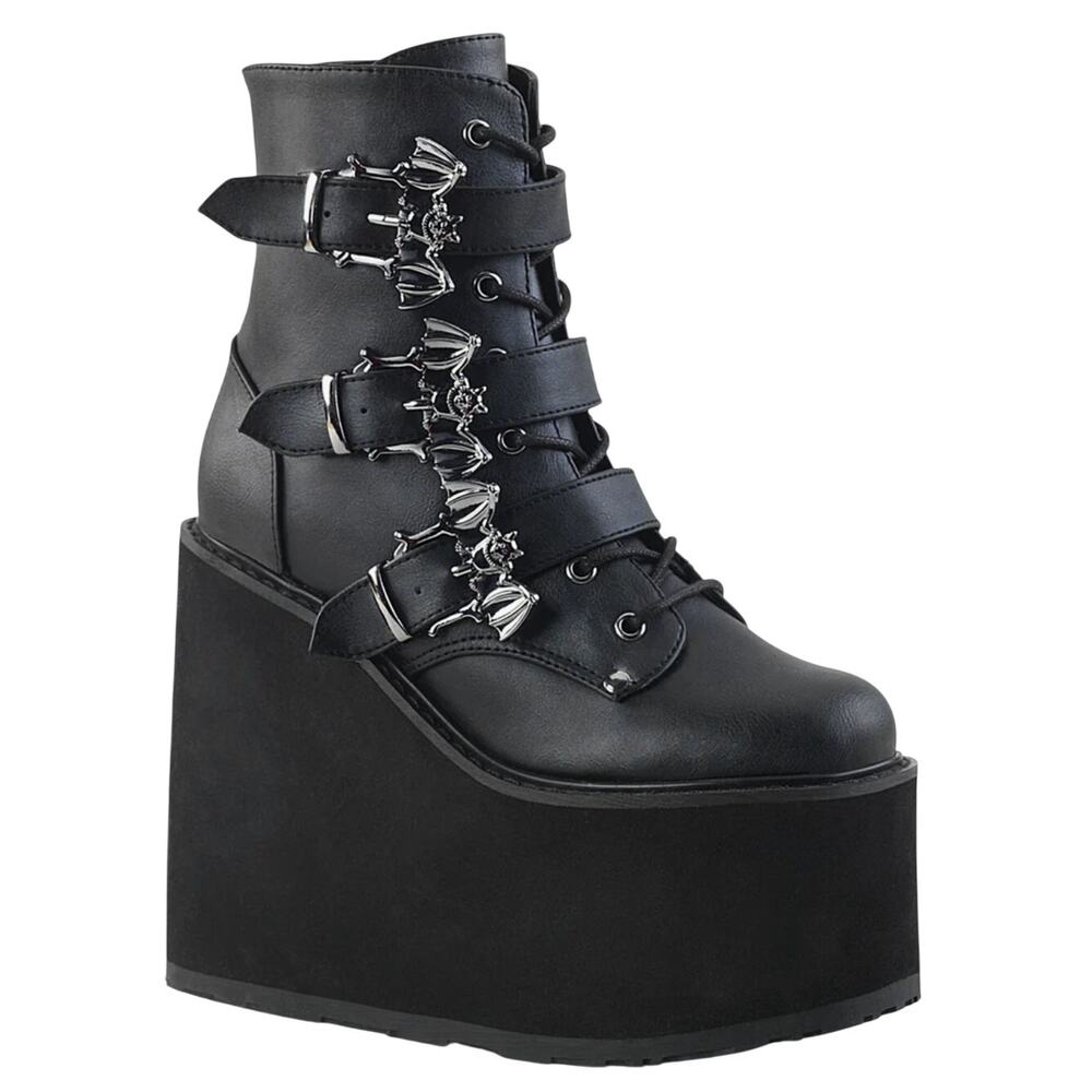 Demonia Cult Swing-103 Boot in Black, Size 8